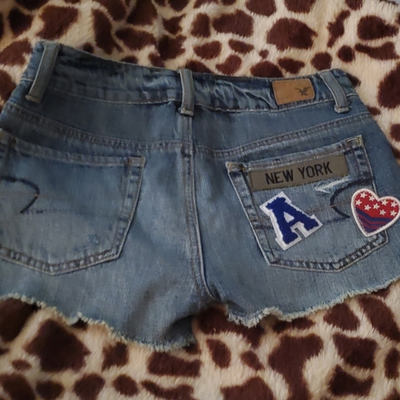 πHP American Eagle Patchwork Jean Shorts - Picture 4 of 9